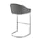 Armen Living Atherik Bar Stool in Brushed Stainless Steel with Gray Faux Leather 840254335806 - alternate 9